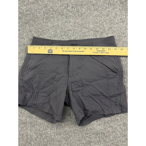 prAna Shorts Womens 4 Gray Nylon Stretch Hiking Travel Zip Pockets Drawstring - Picture 3 of 7